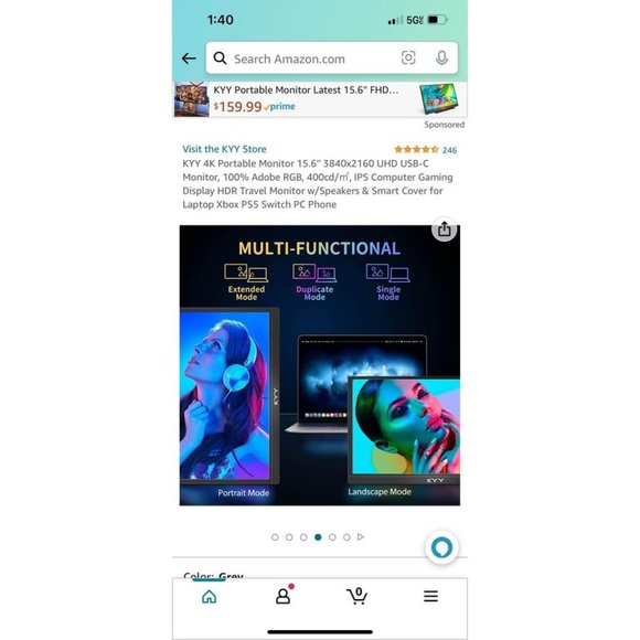 KYY 4K Portable Monitor 15.6” - Picture 6 of 10